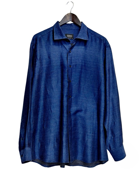 Mirto Other - Mirto Madrid 1956 Men’s Blue Linen Cotton Shirt | Made in Spain | XXL